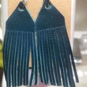 Real Leather Fringe Earrings